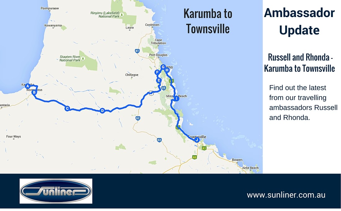 Sunliner Ambassadors- Journey Update Karumba to Townsville